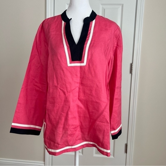 Talbots salmon pink 100% linen tunic - Picture 1 of 8